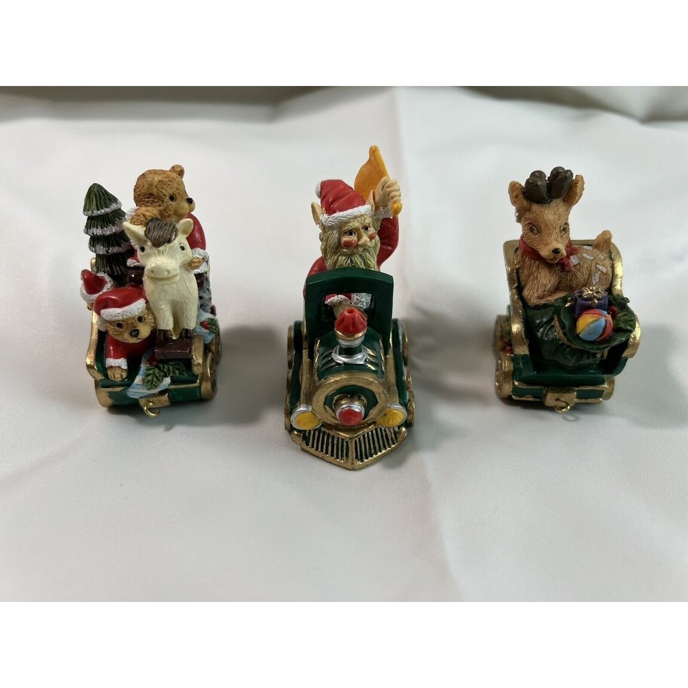 Smal Christmas Santa Train teddy‎ bears deer horse tree average 2" each Ceramic